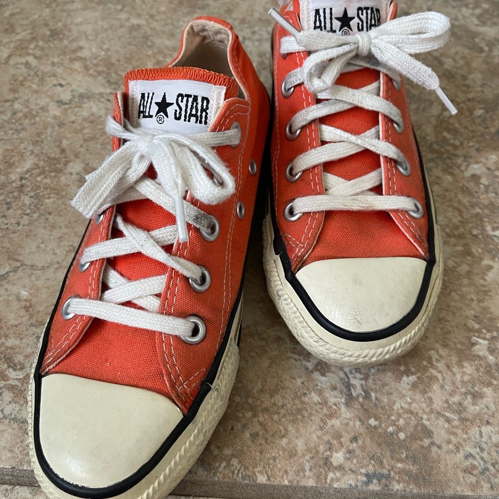 Converse Orange and White Sneakers
